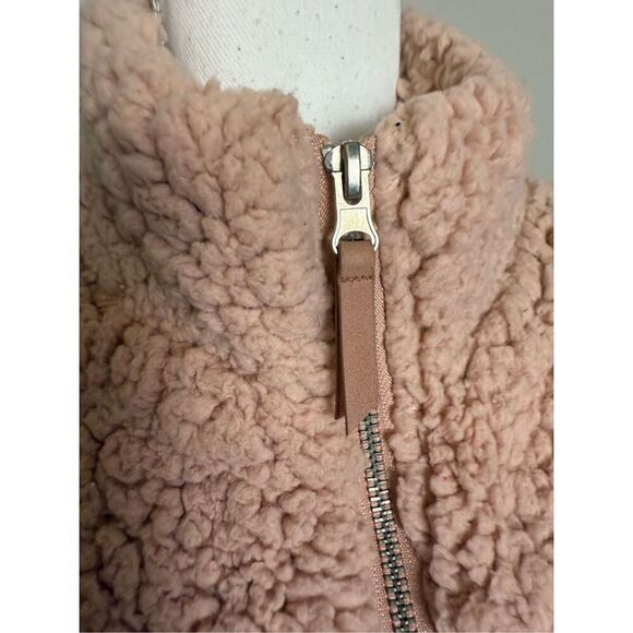 Nordstrom Elodie Blush Sherpa Zip Pullover Sweater XS - Picture 7 of 9